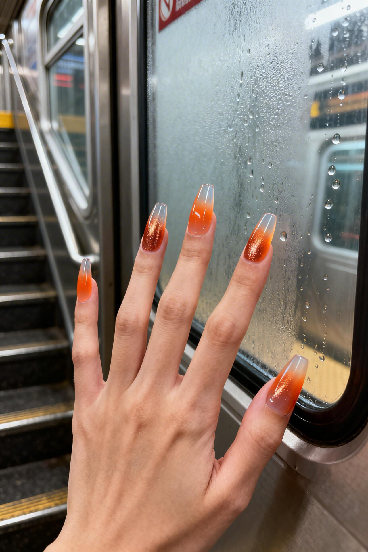 Brown Aura Nails - burnt orange copper