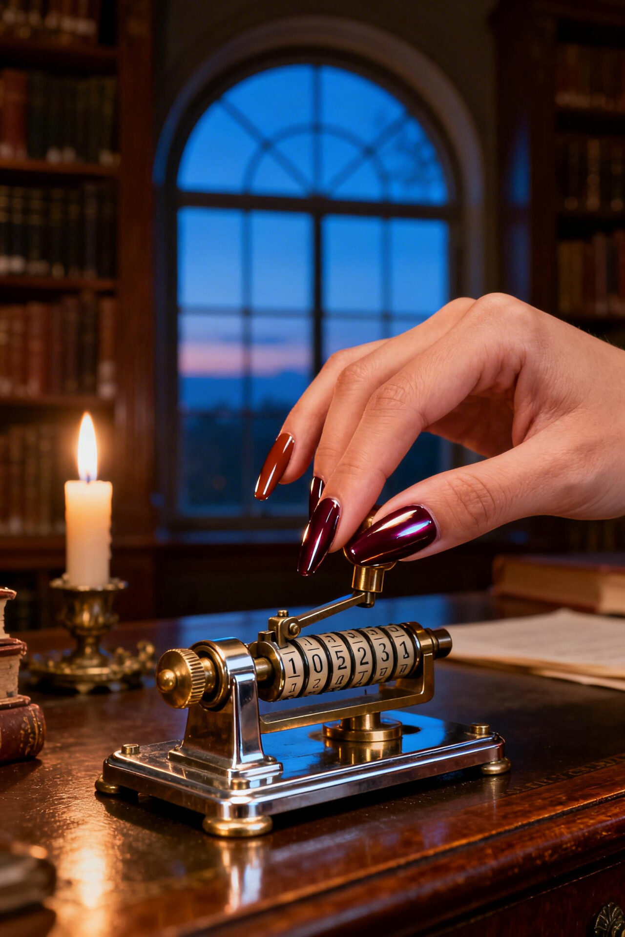 Brown Aura Nails - burnt sienna burgundy