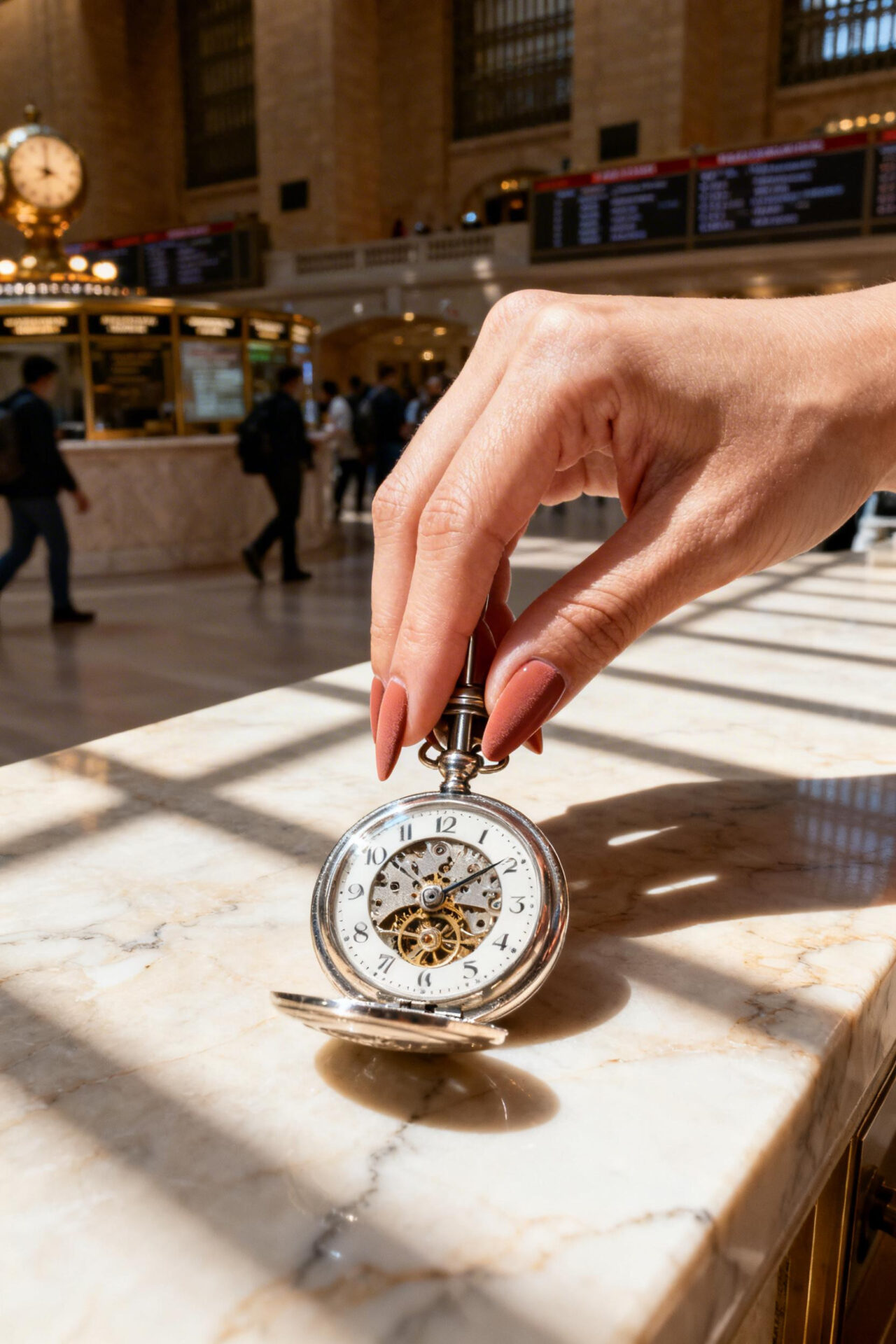 Brown Aura Nails - terracotta stiletto