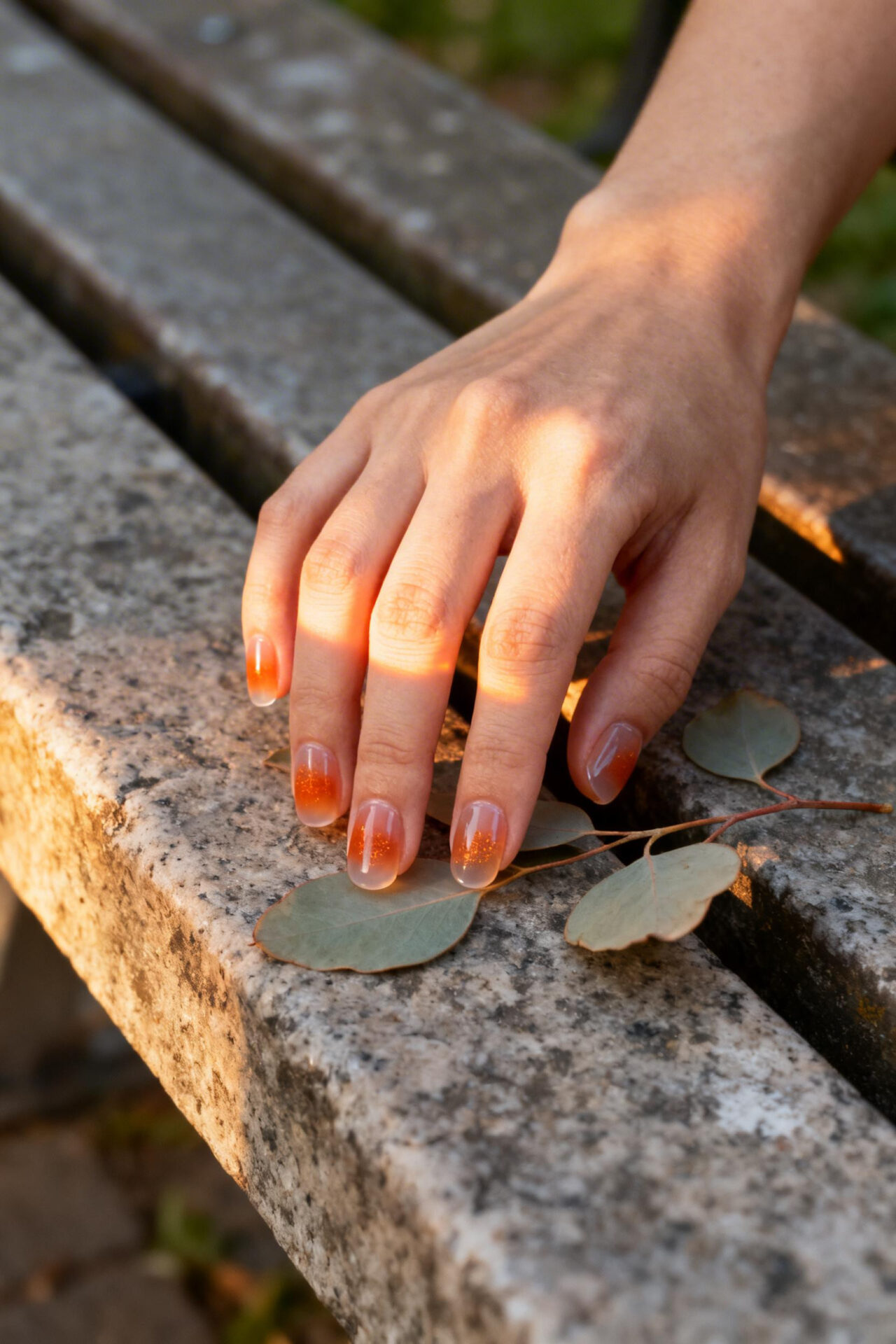 Brown Aura Nails - terracotta burnt orange