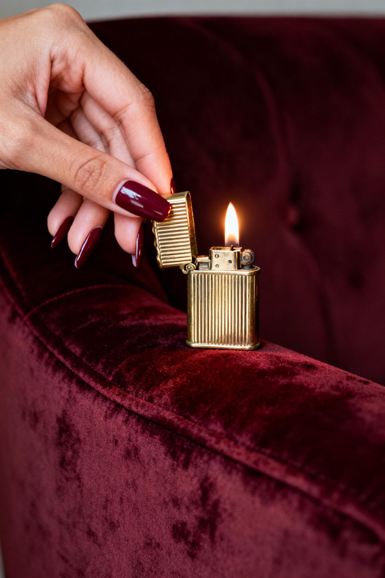 Elegant Prom Nails - burgundy matte coffin