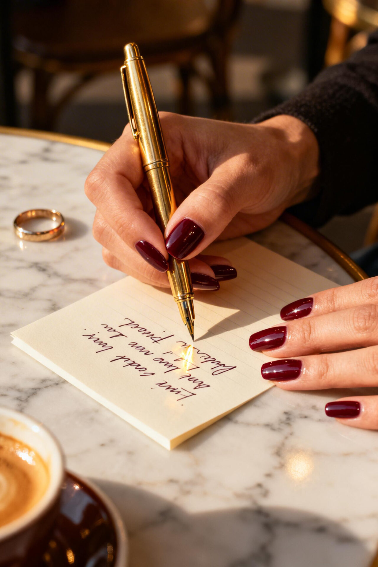 Elegant Nails Classy Simple - burgundy almond