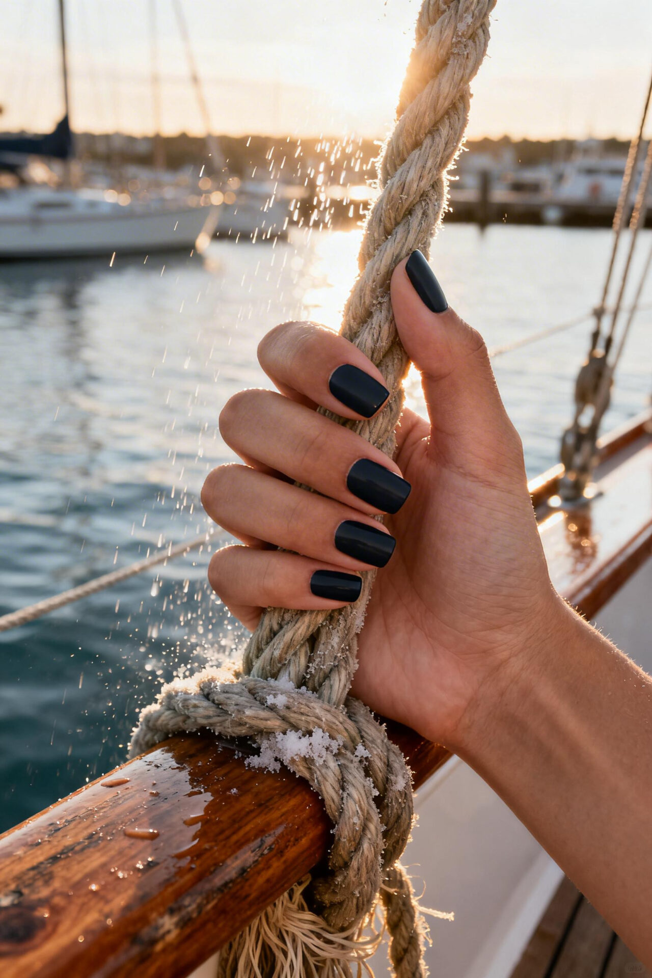 Subtle Nails - charcoal matte square