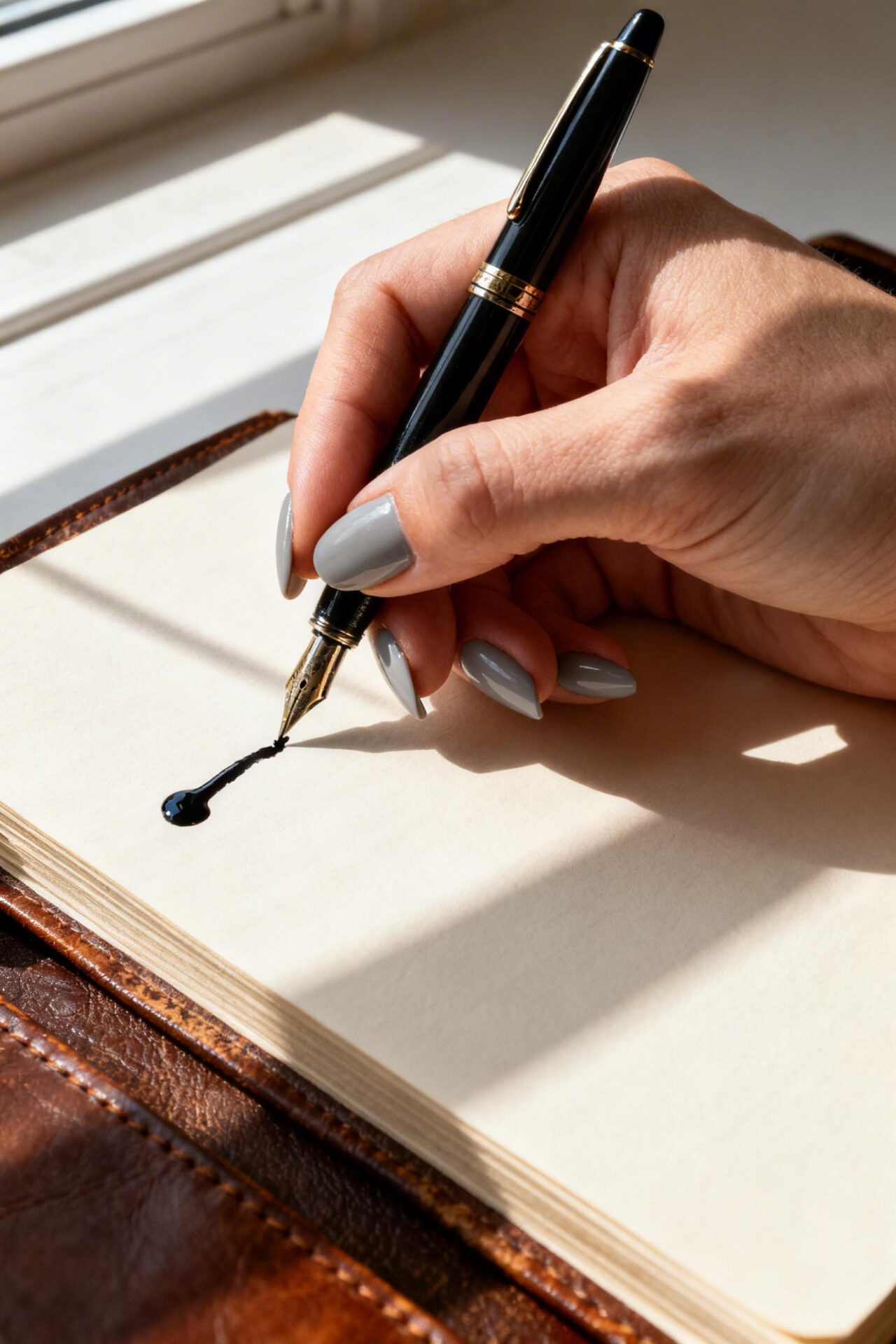 Minimalist Nails - dove grey coffin