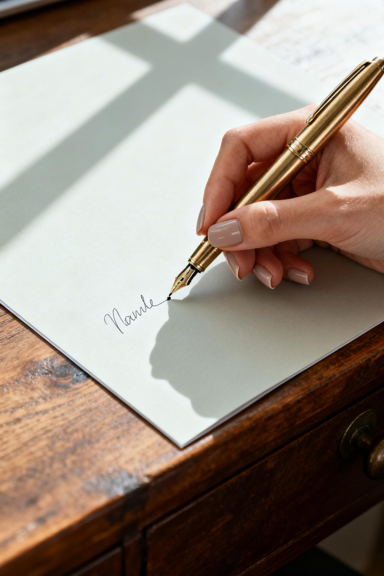 Minimalist Nails - dove grey square
