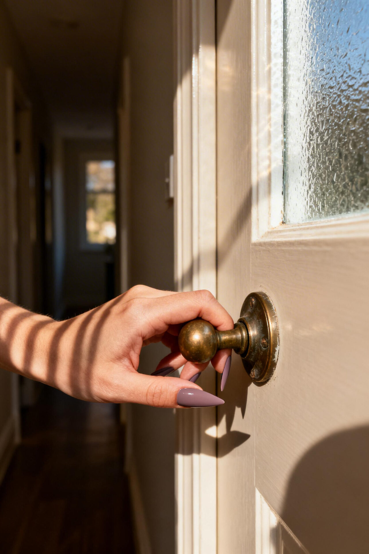 Elegant Almond Nails - dusty mauve stiletto