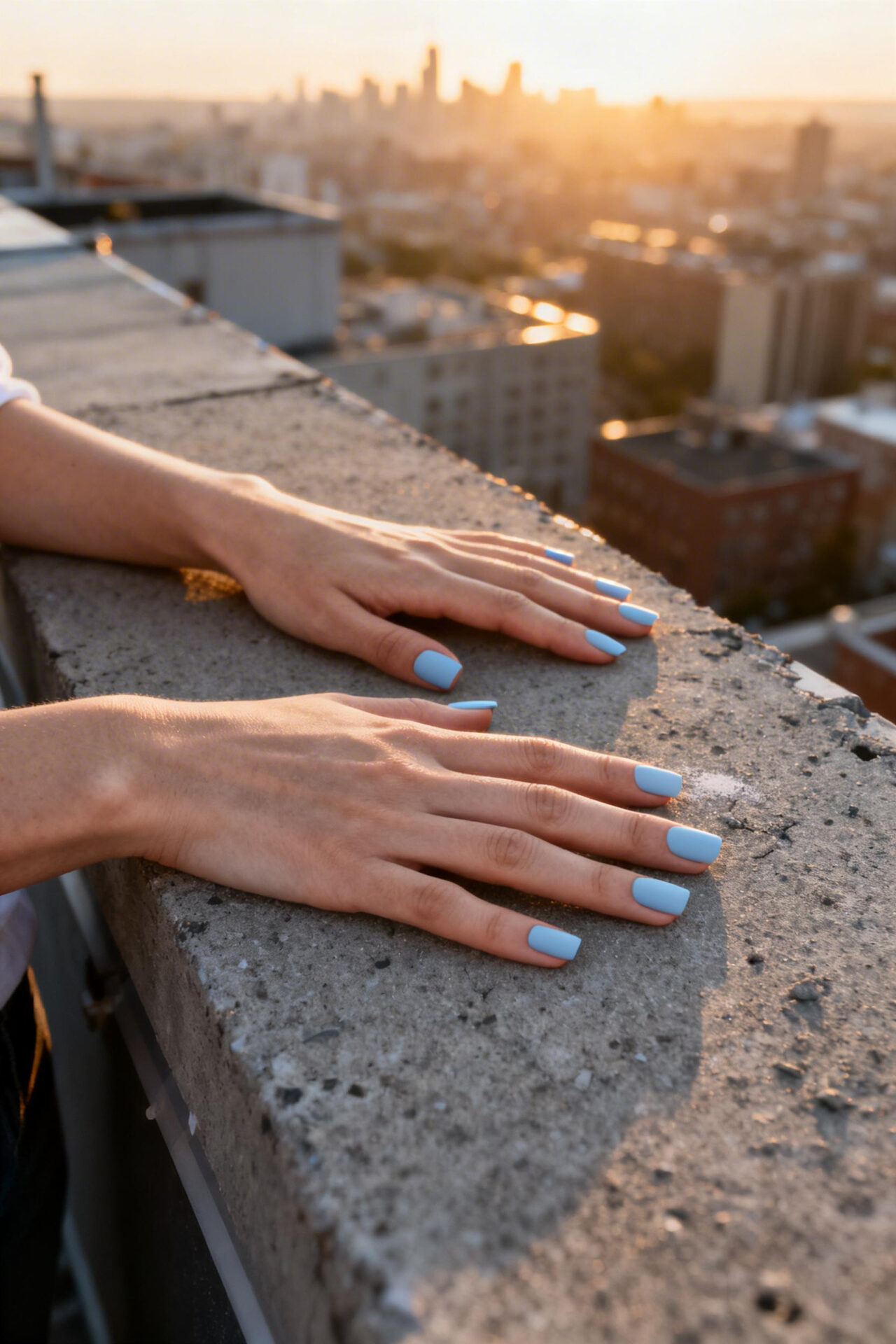 Classy Chic Nails - pastel blue matte square