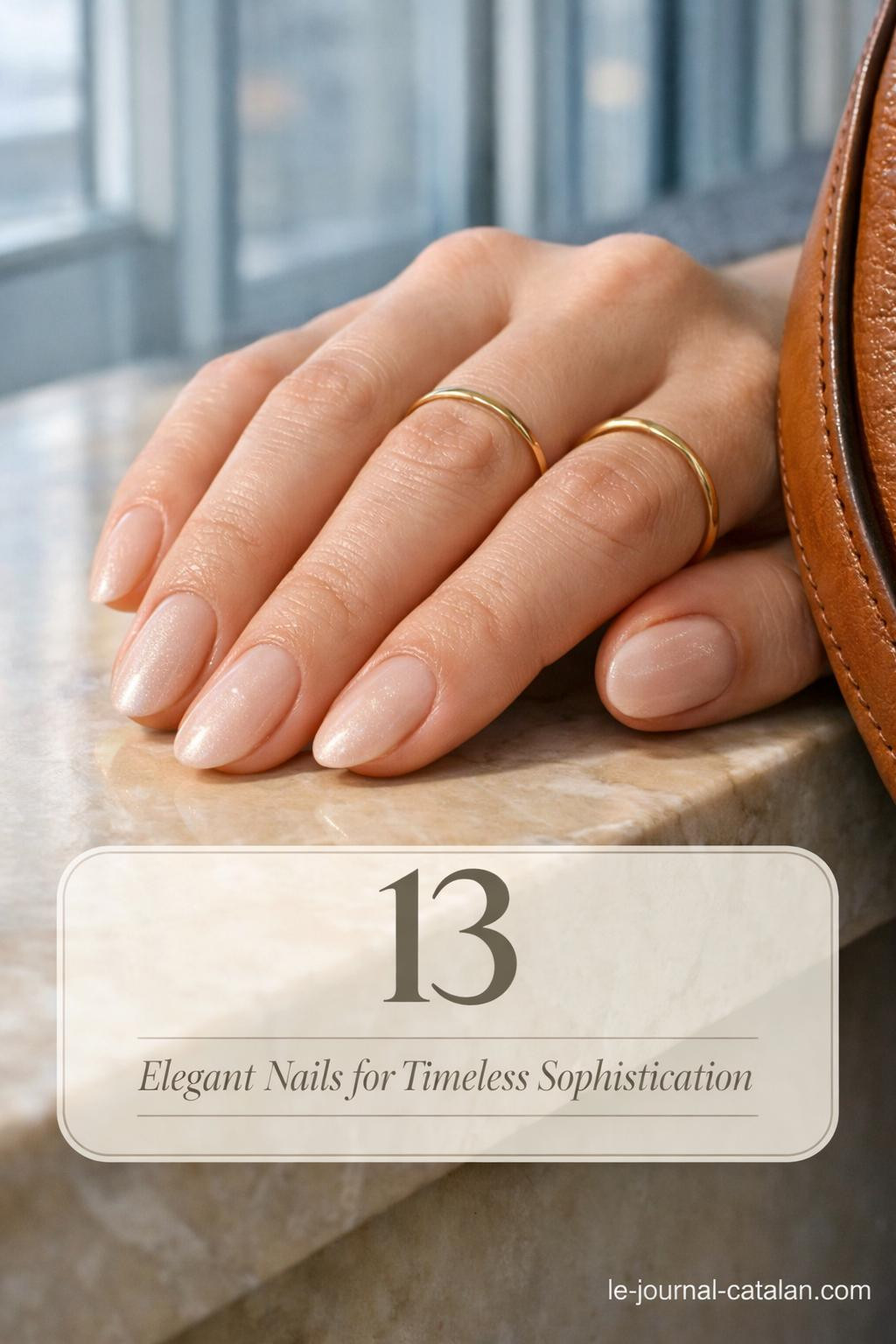 Classy nail designs featuring sophisticated minimalist manicure with subtle shimmer and refined neutral polish tones