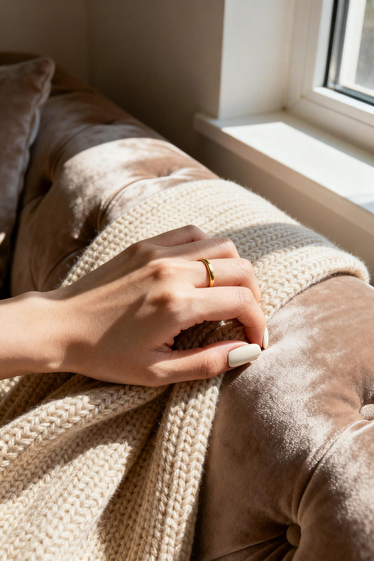 Trendy Nude Nails - velvet matte almond