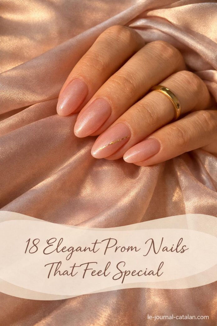 Nail inspo for prom featuring sophisticated gel manicure with refined details and elegant styling for formal events