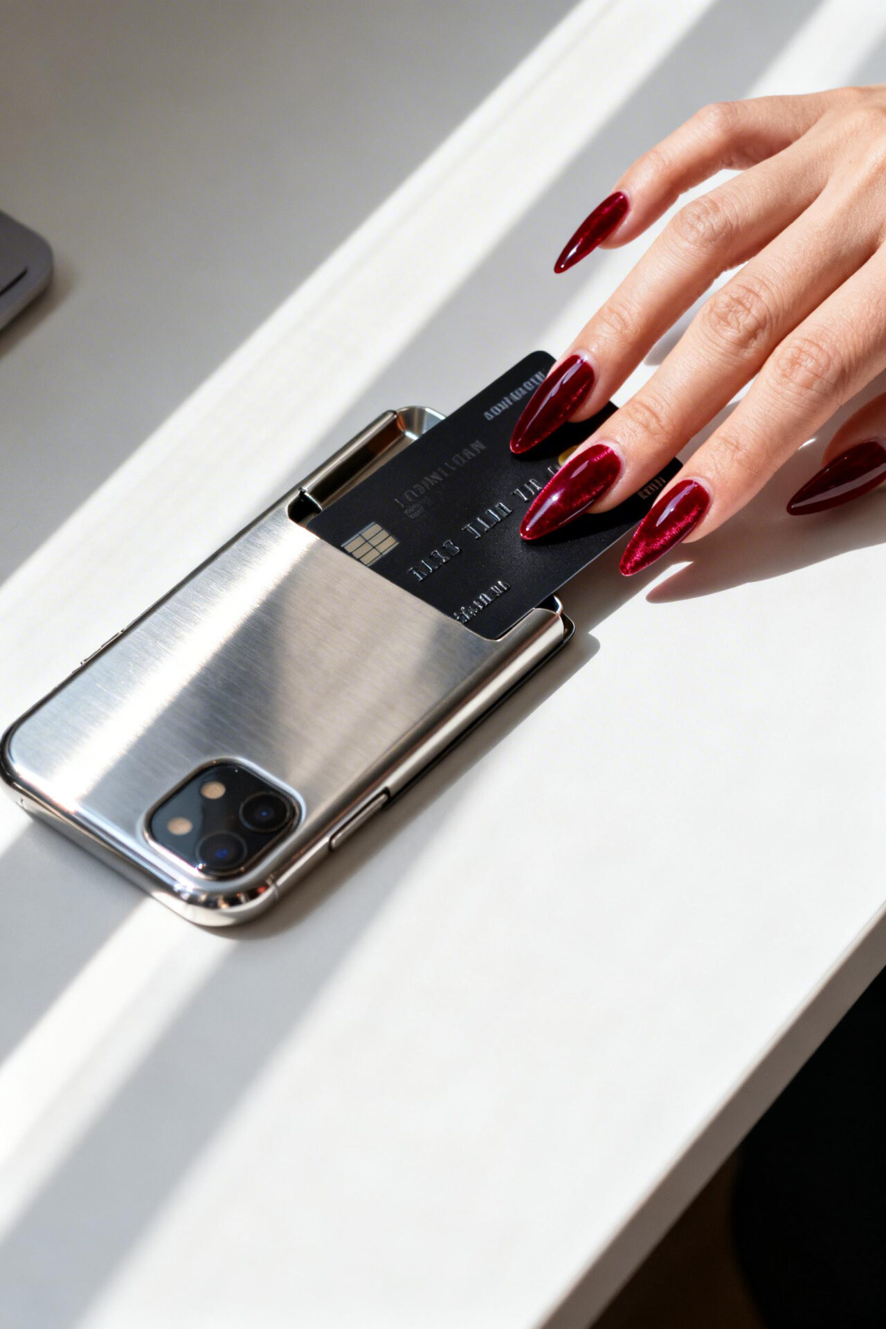 Red Nail Styles - crimson glossy stiletto