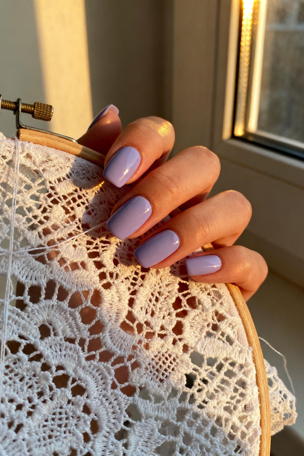 Fresh Summer Nails - lavender matte squoval