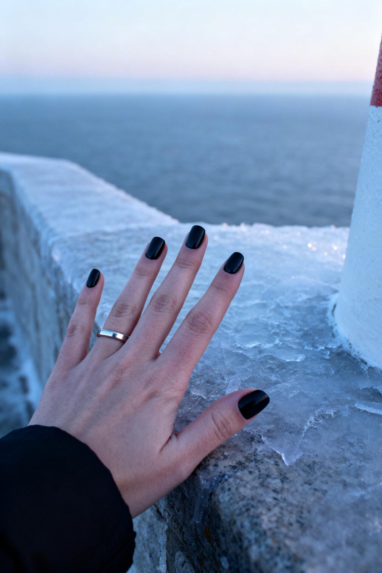 Christmas Nail Designs - charcoal matte