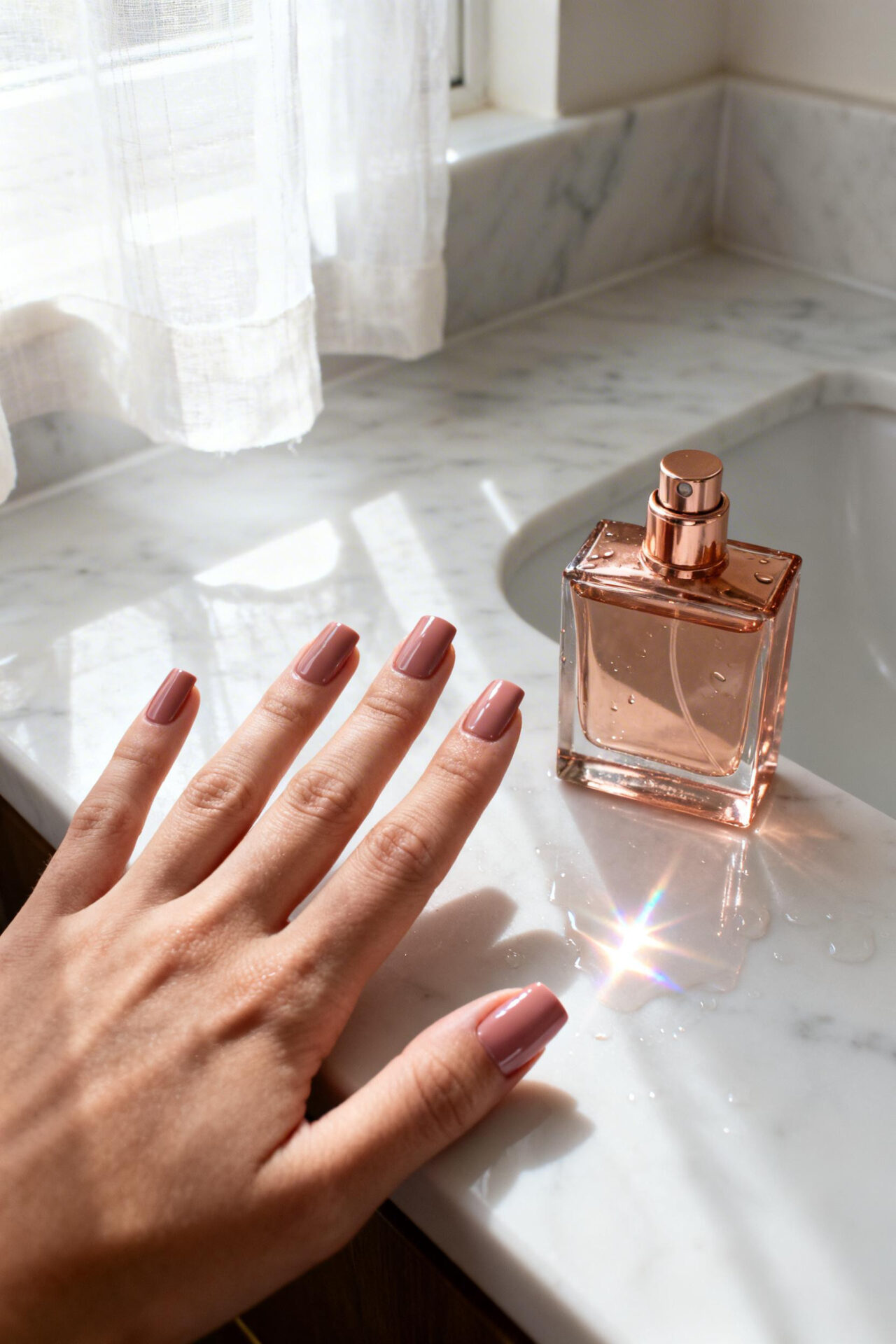 October Nails - dusty rose gloss