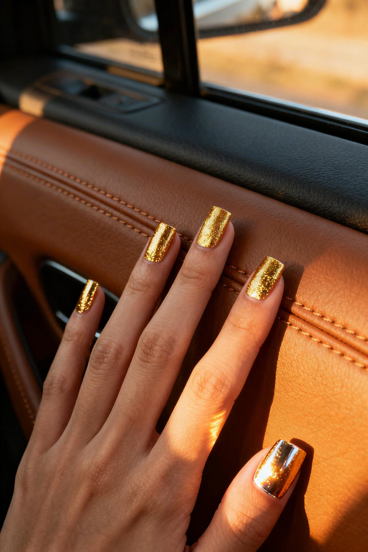 Summer Nails - honey gold metallic