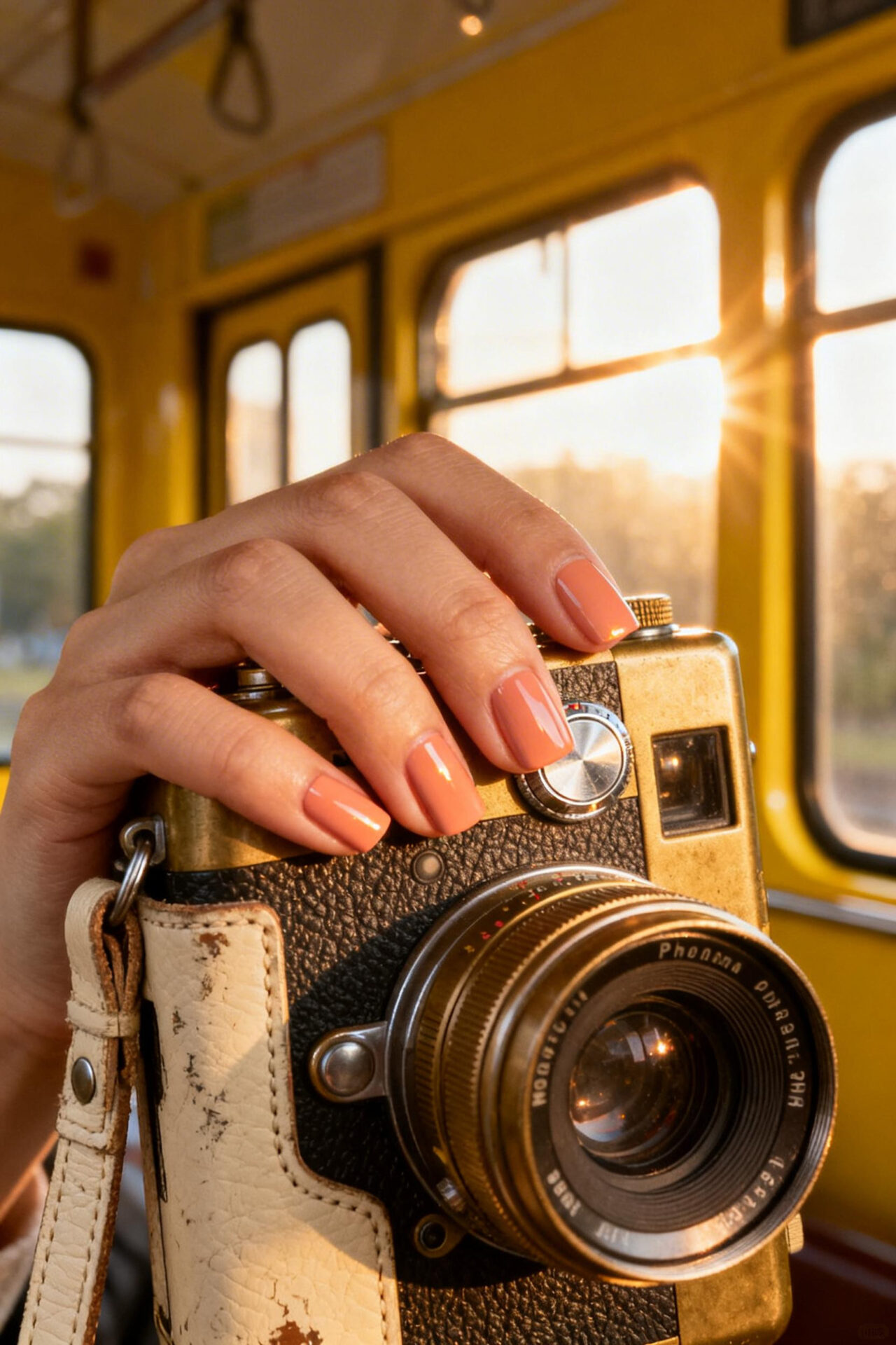 Fall Season Nails - peachy satin