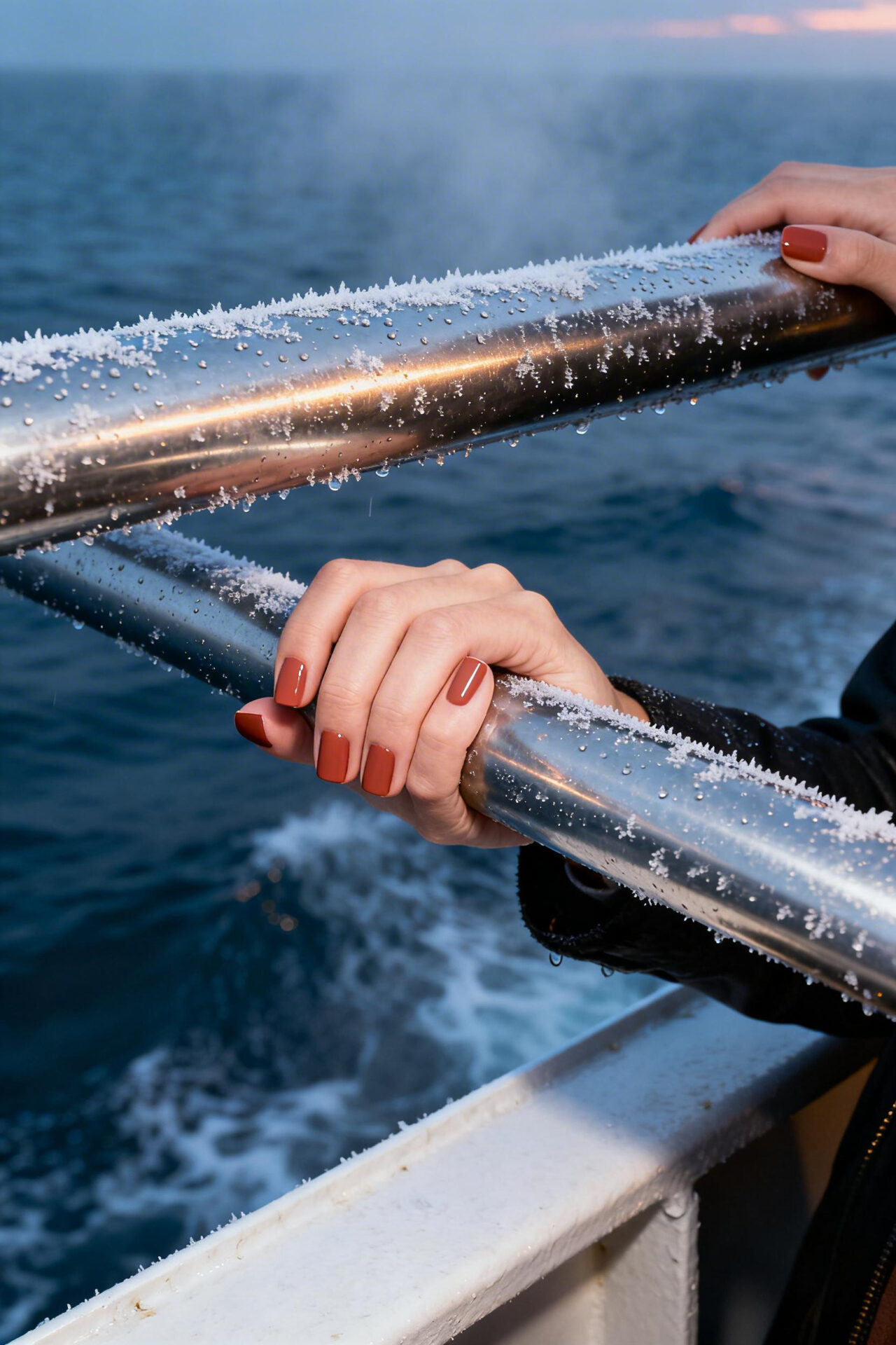 Autumn Square Nails - terracotta satin