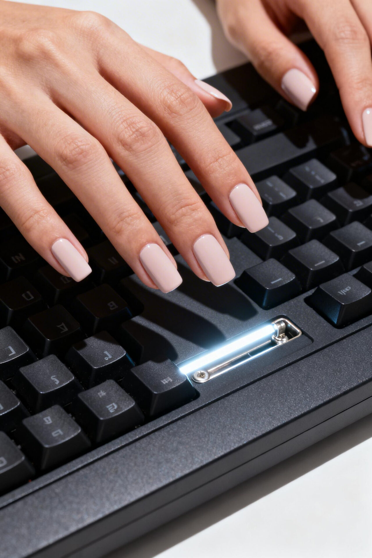 Medium Square Nails - pale pink matte