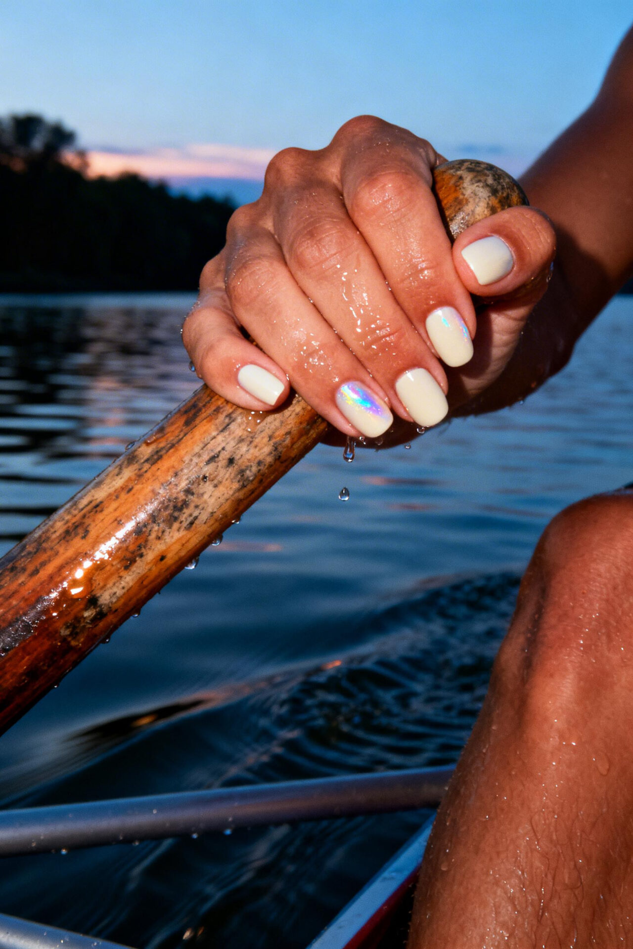 Cute Nude Nails - pale ivory oval