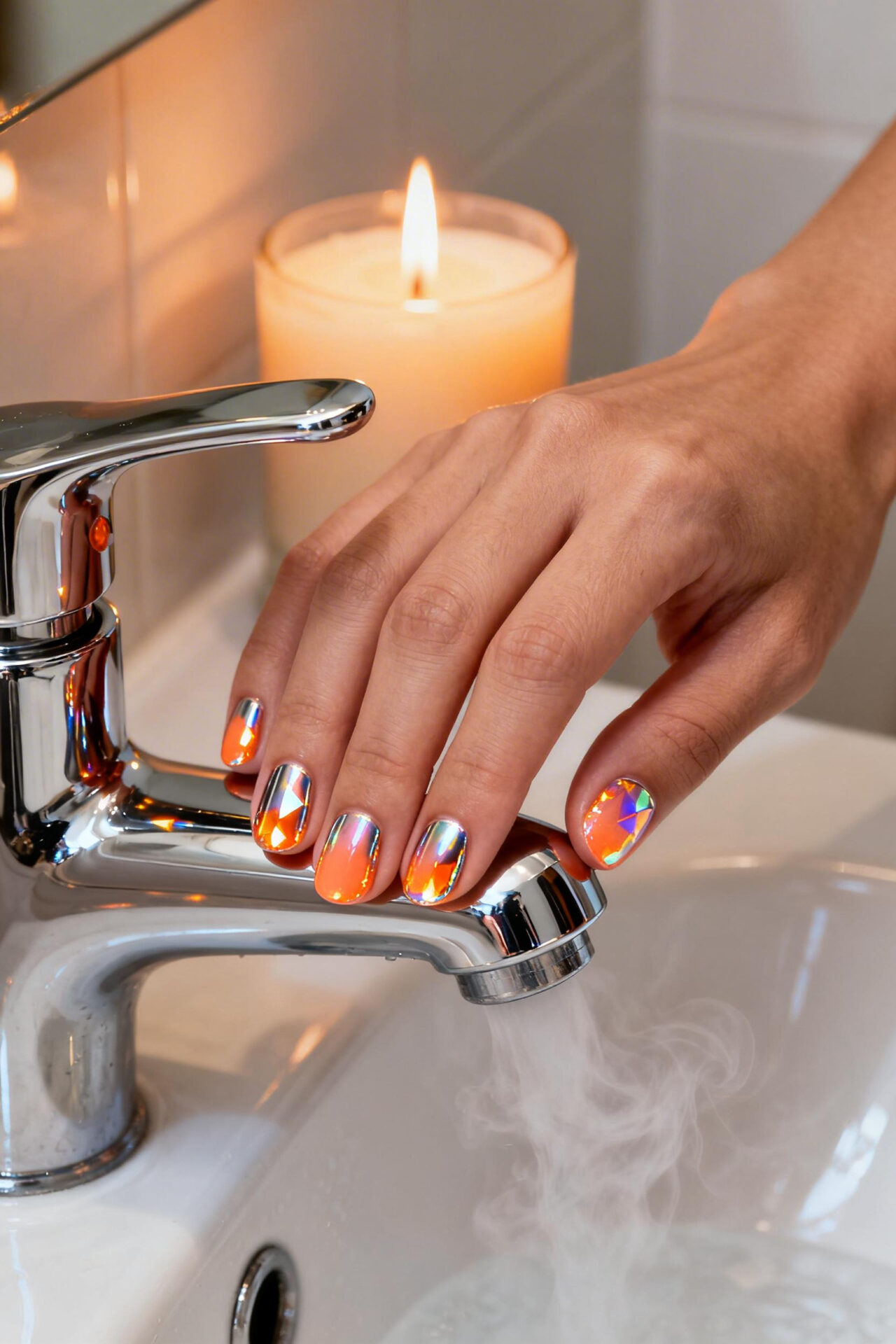 Tropical Nails - chrome summer