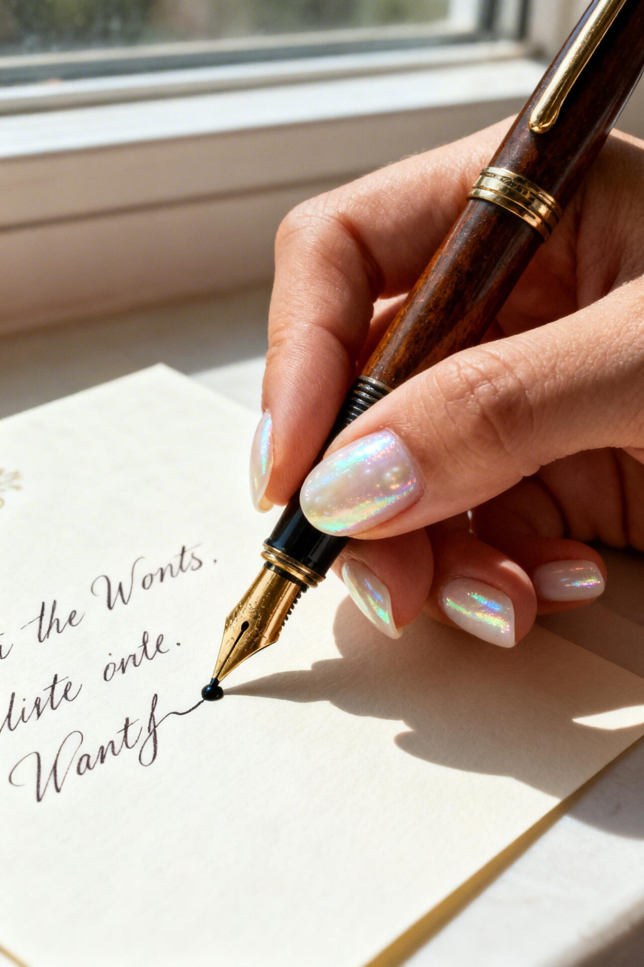 Best Wedding Nails Brides - pearl shimmer short oval