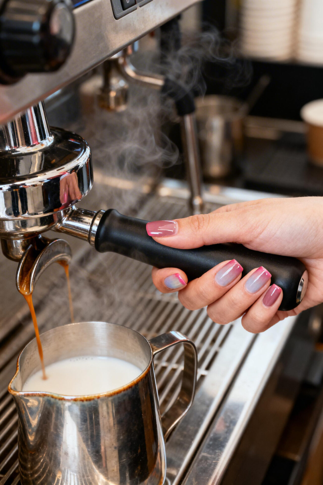 Pink Aura Nails - dusty rose glazed squoval