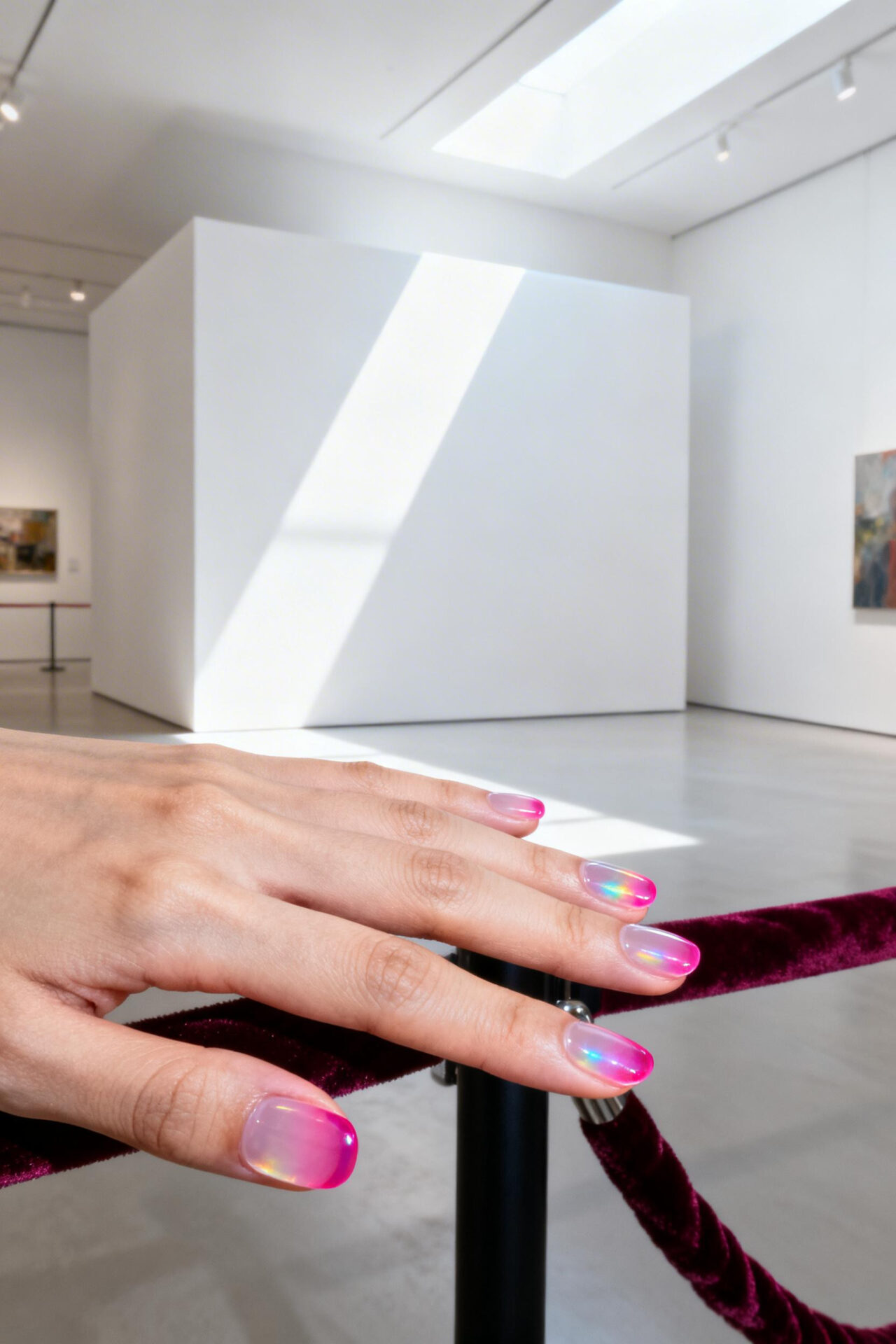 Pink Aura Nails - bubblegum jelly round