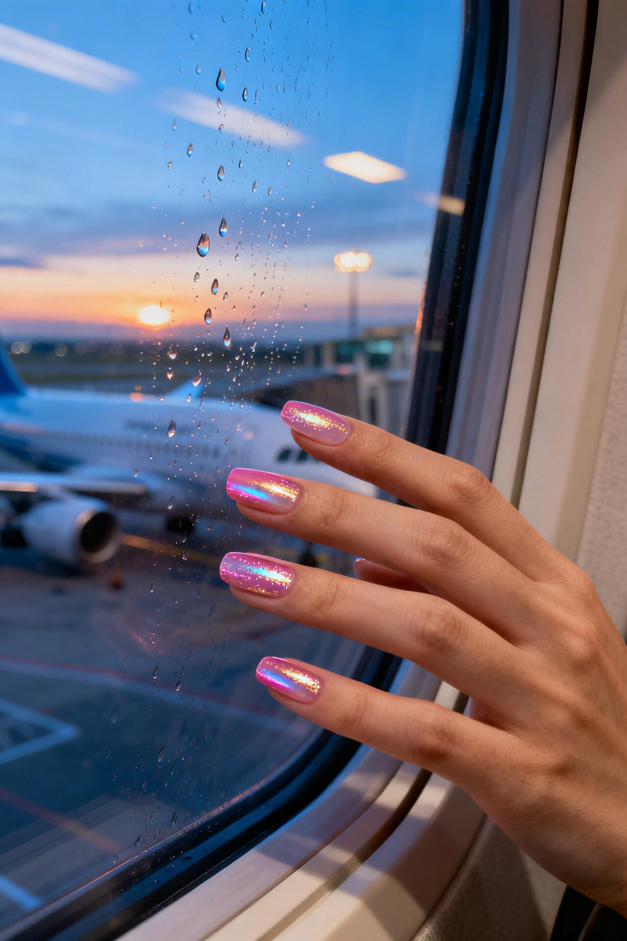 Pink Aura Nails - millennial blush squoval foil