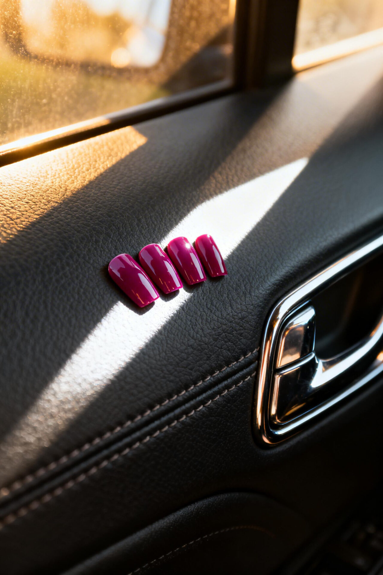Pink Nails Square fuchsia acrylic short