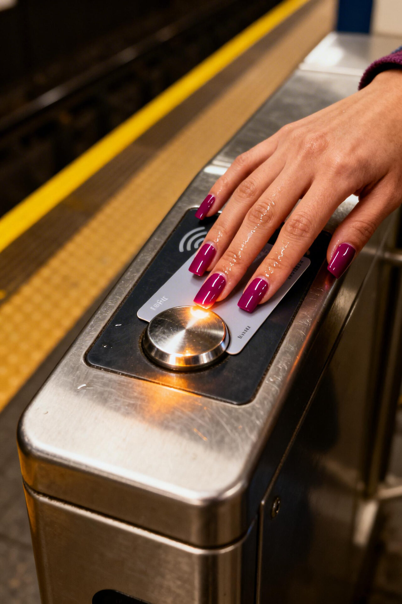 Pink Nails Square electric magenta acrylic