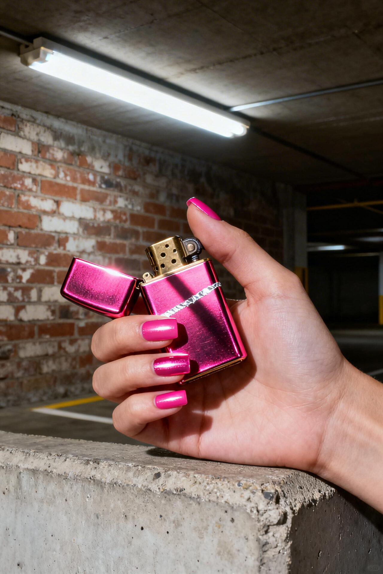 Pink Nails Square chrome Barbie mirror acrylic