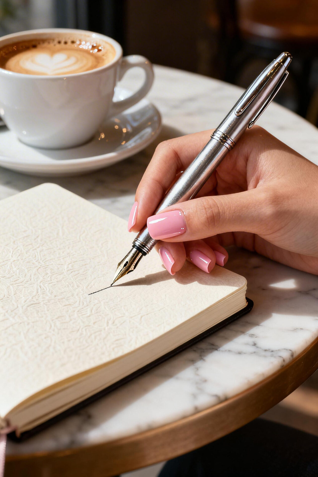 Pink Nails Square ballet slipper acrylic