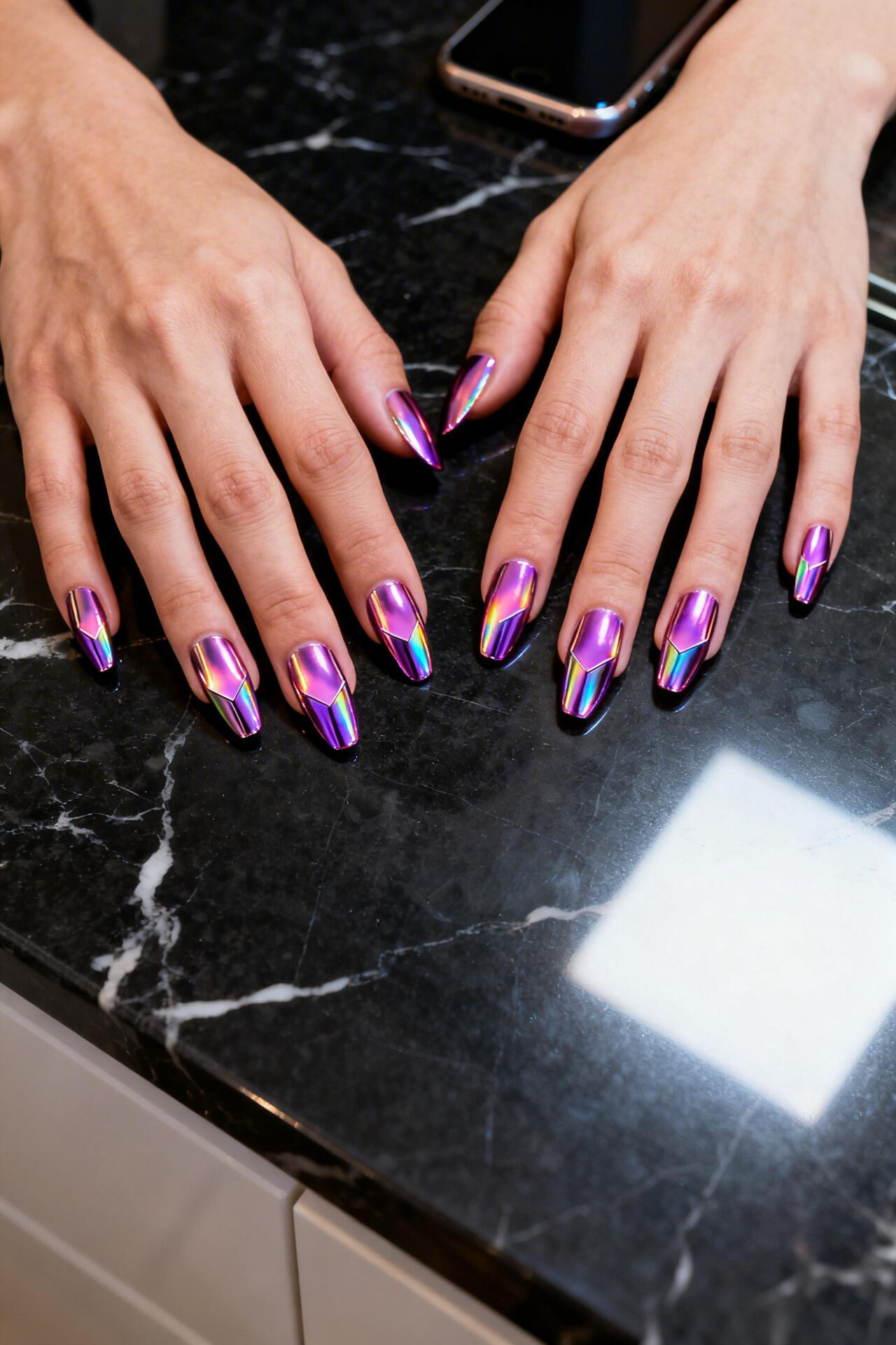 Violet Nails - orchid chrome
