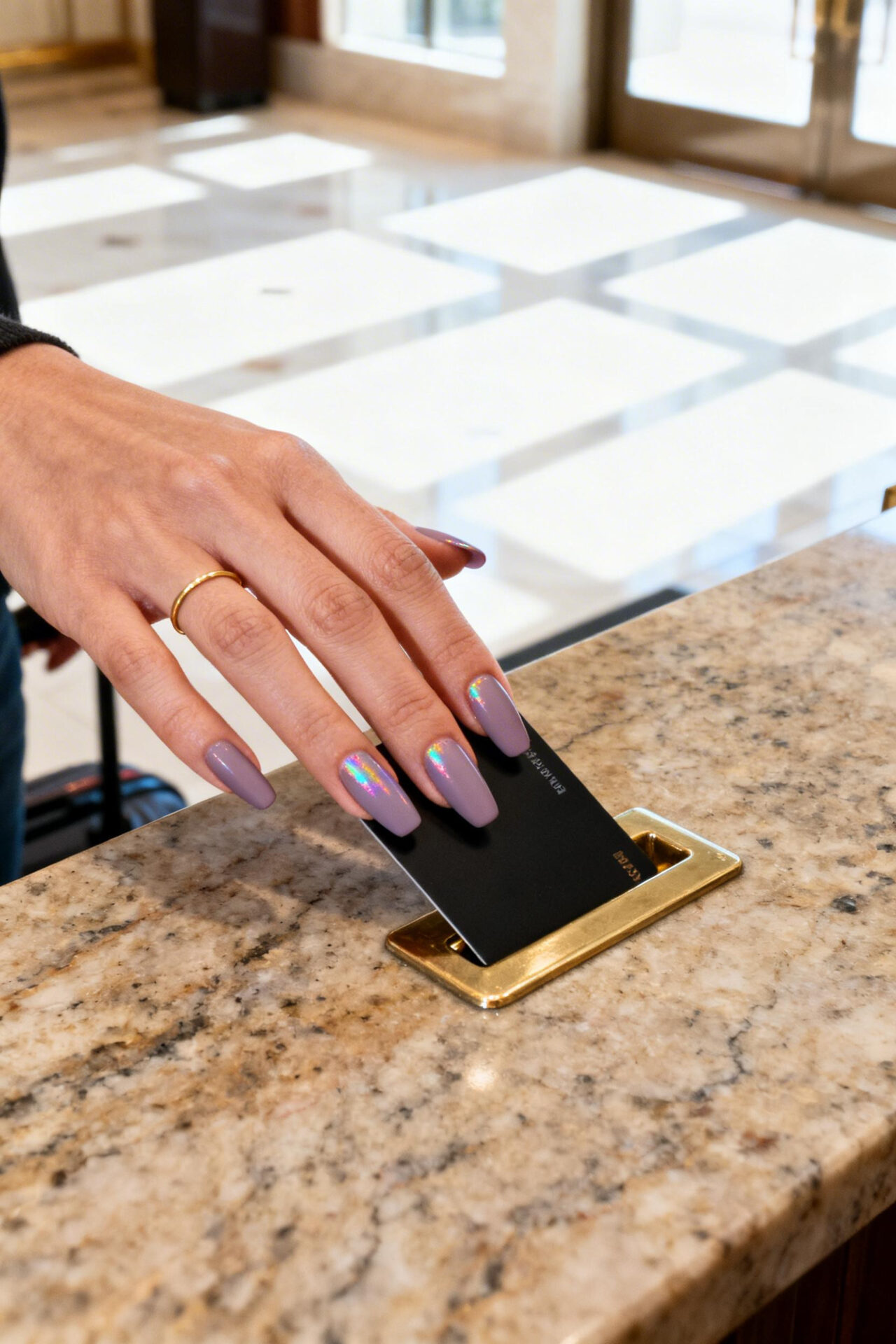 Aura Nails Ideas - mauve satin