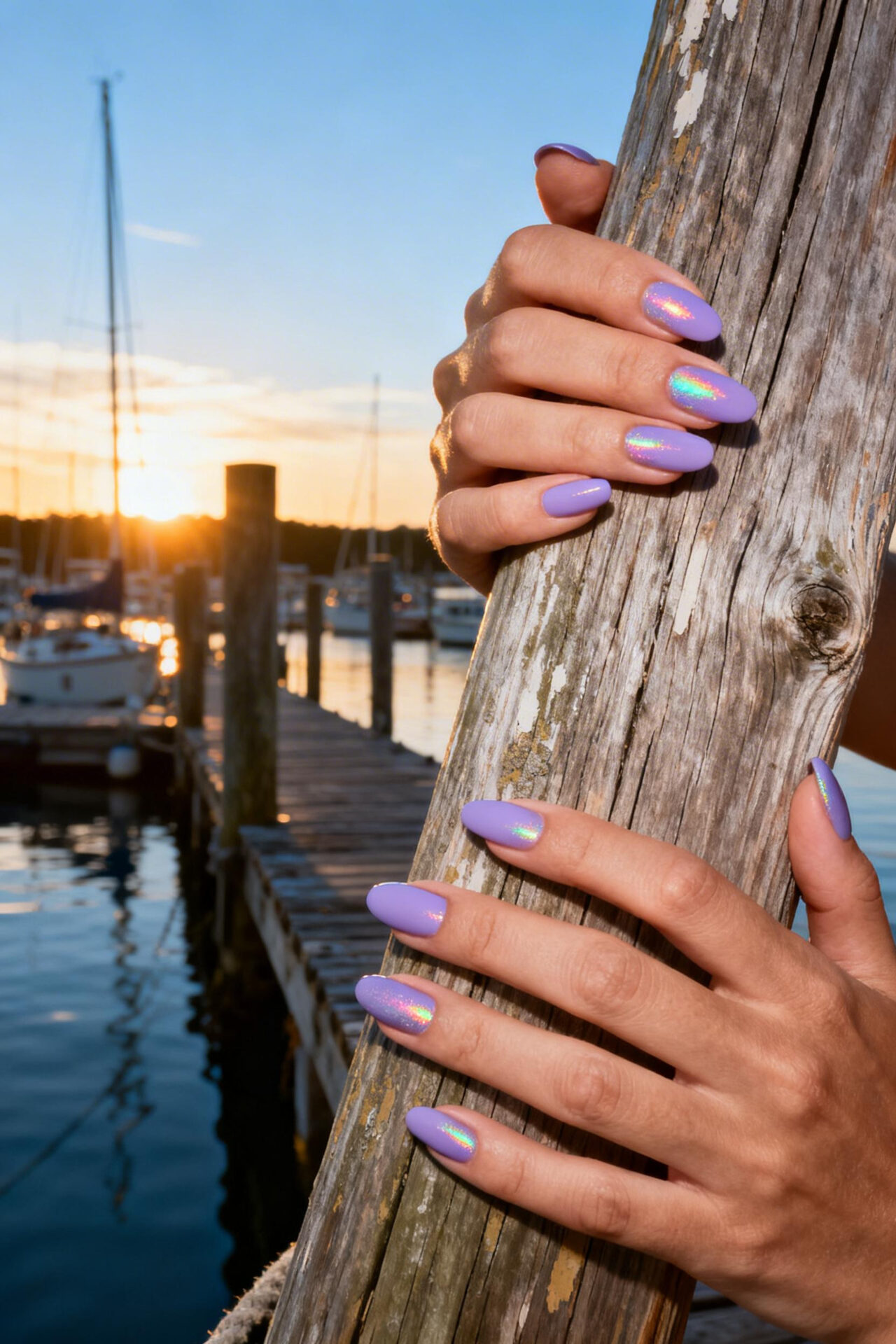 Violet Nails - wisteria almond