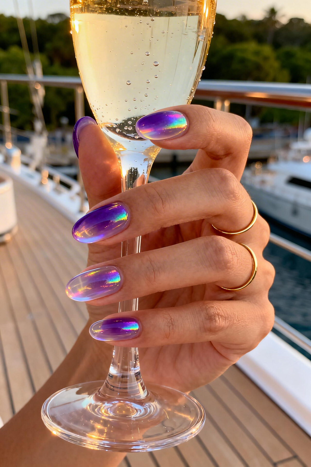 Violet Nails - jelly shimmer