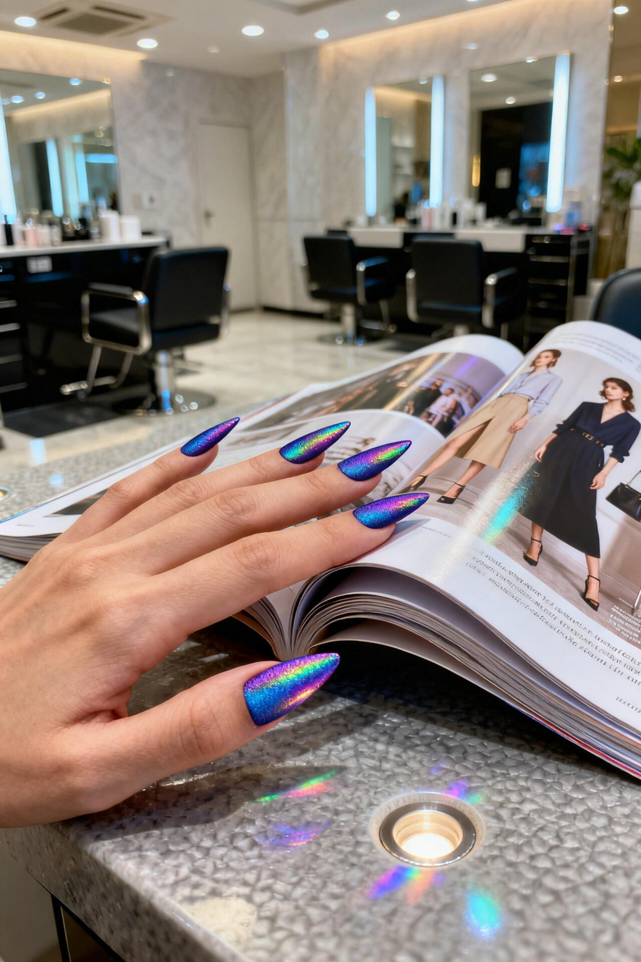 Purple Nails Ideas - iris textured