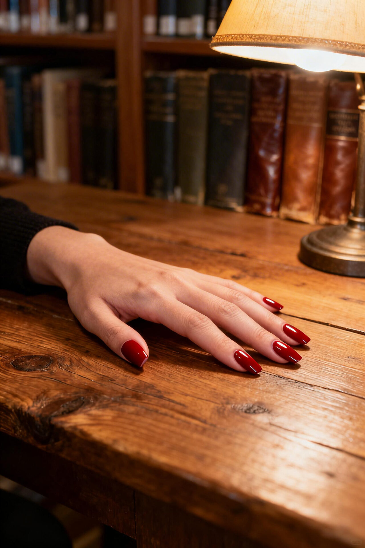 Hot Red Nails - cherry cola matte coffin