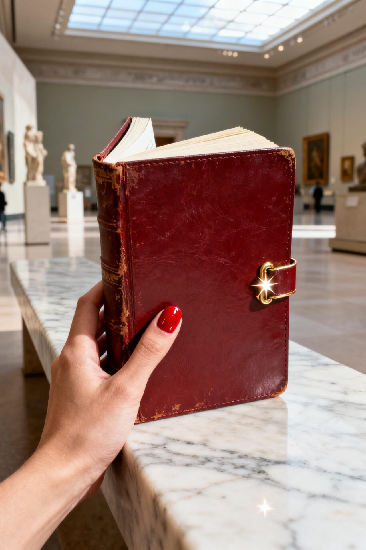 Trendy Red Nails - glossy short round