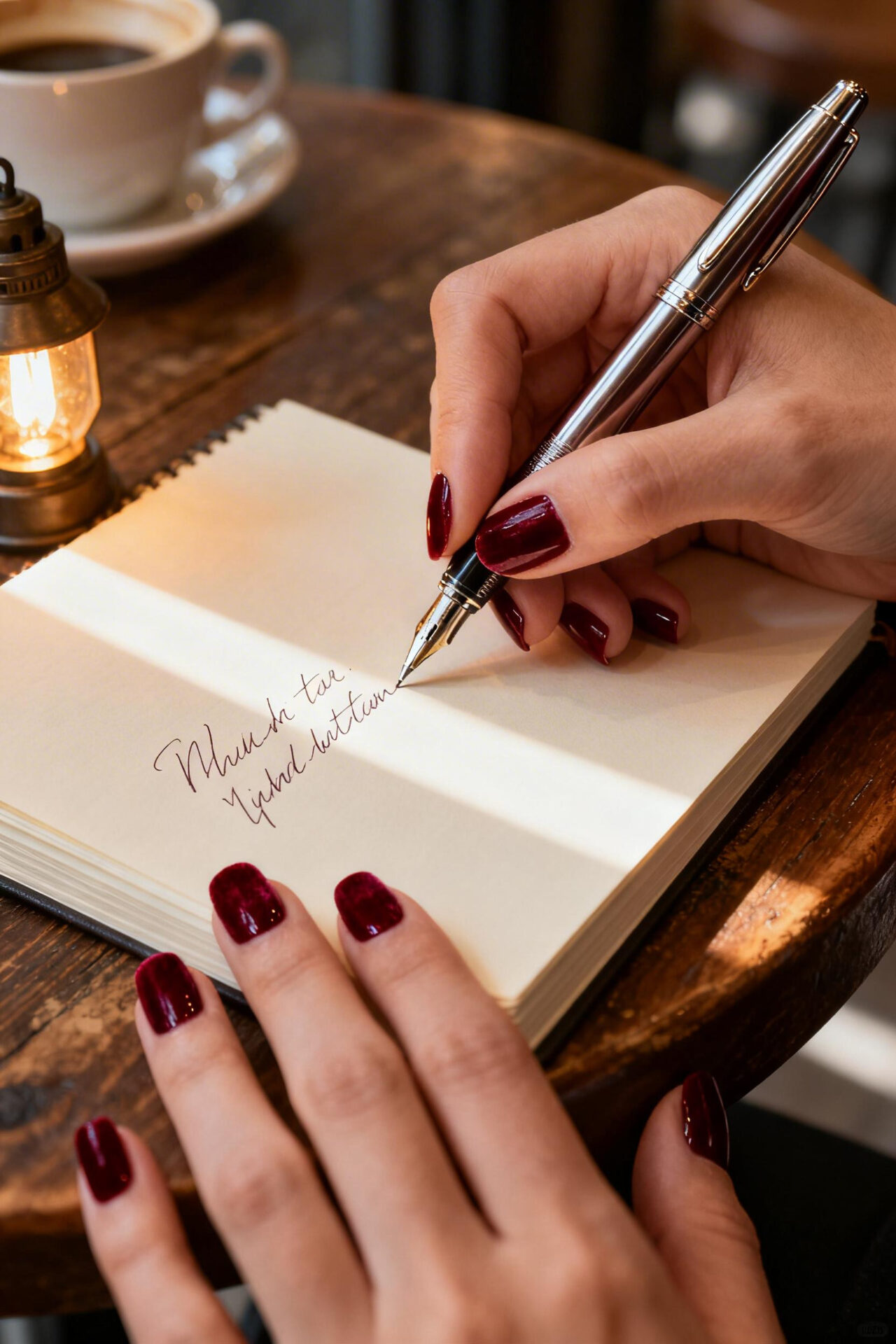 Red Nails Inspiration - oxblood matte oval