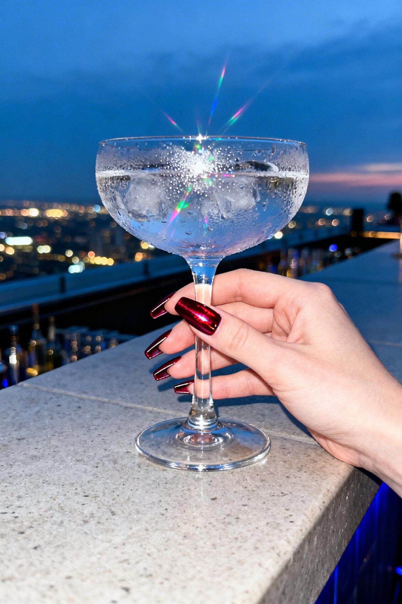 Red Nails - crimson chrome coffin