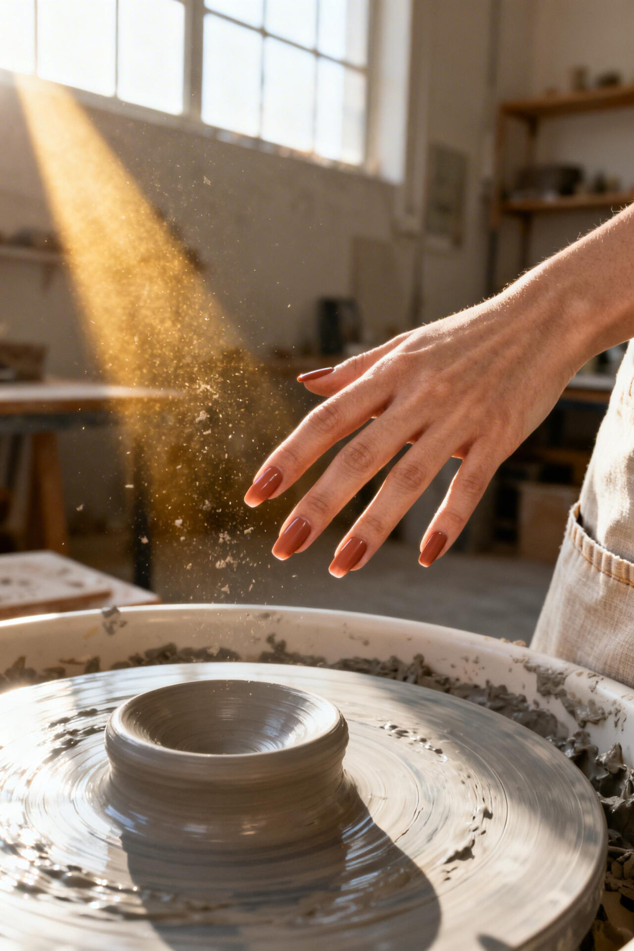 Short Gel Nails - coffin gel design