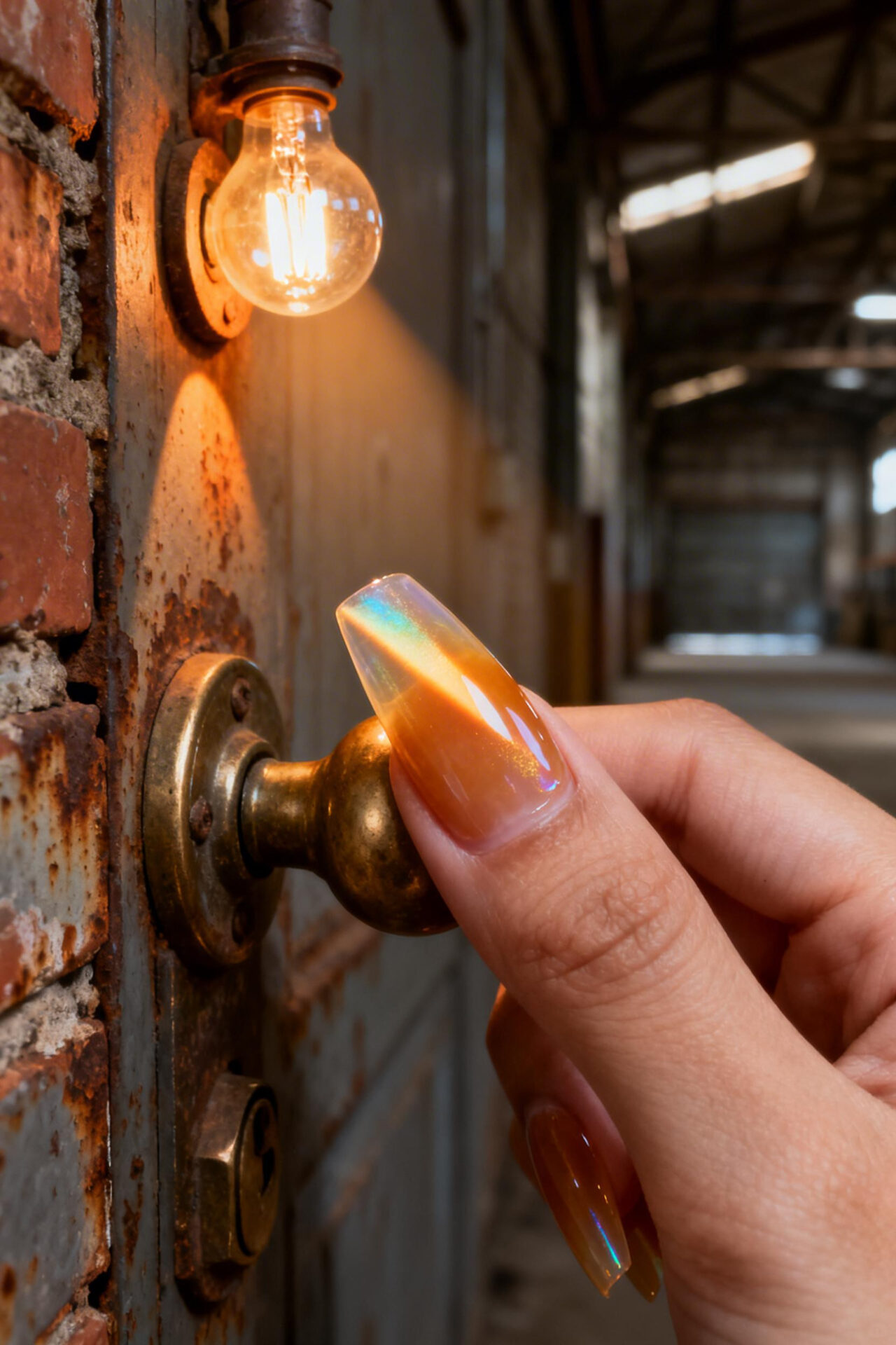 Simple Aura Nails - glazed gel coffin