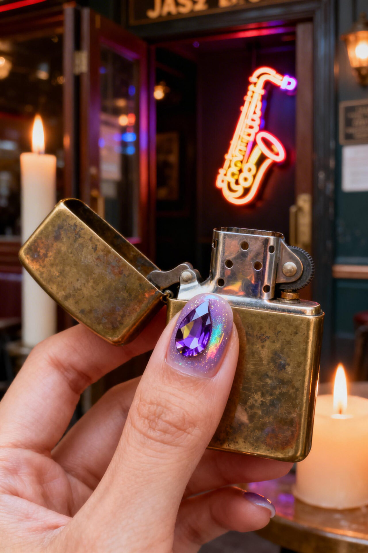 Short Nails Ideas - iridescent gel design