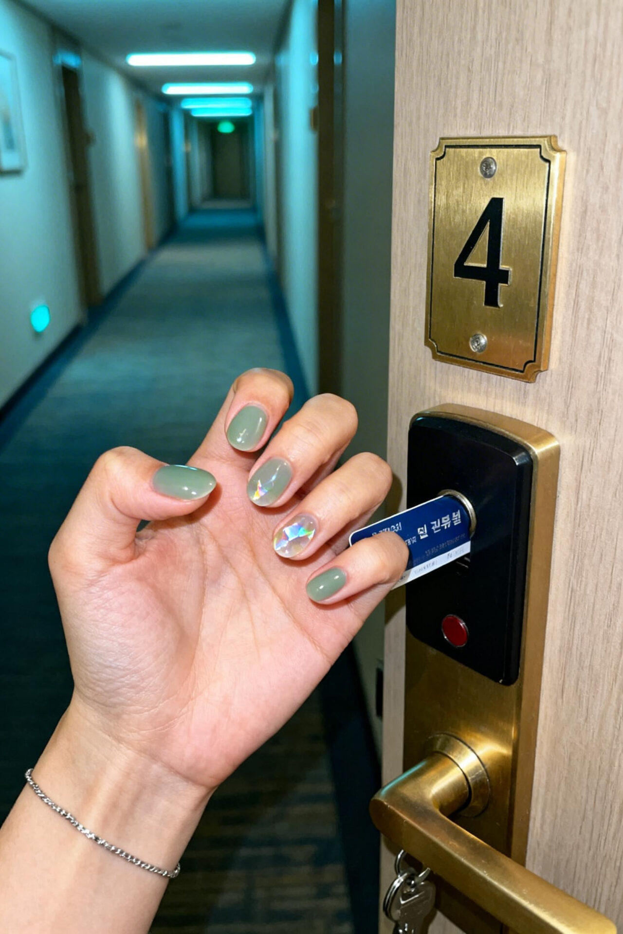 Aura Nails With Design - jelly gel design