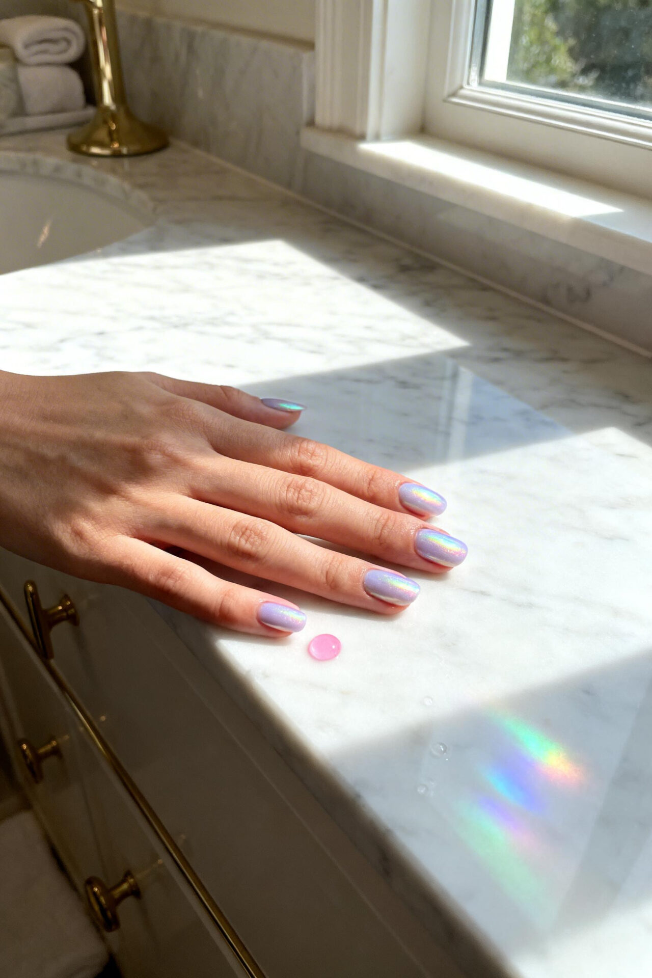 Aura Nails Ideas - lavender gel oval