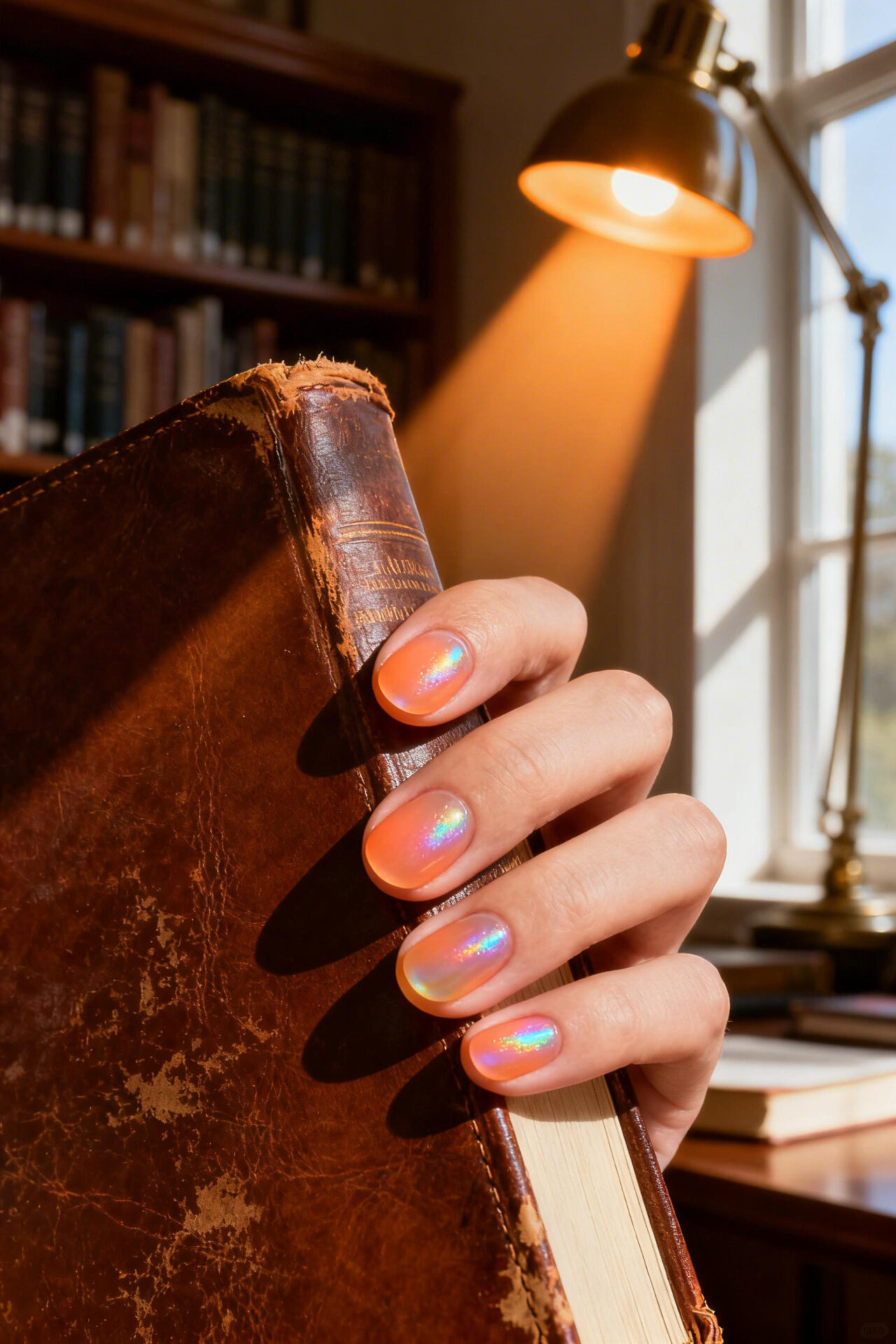 Short Biab Nails - peachy coral gel