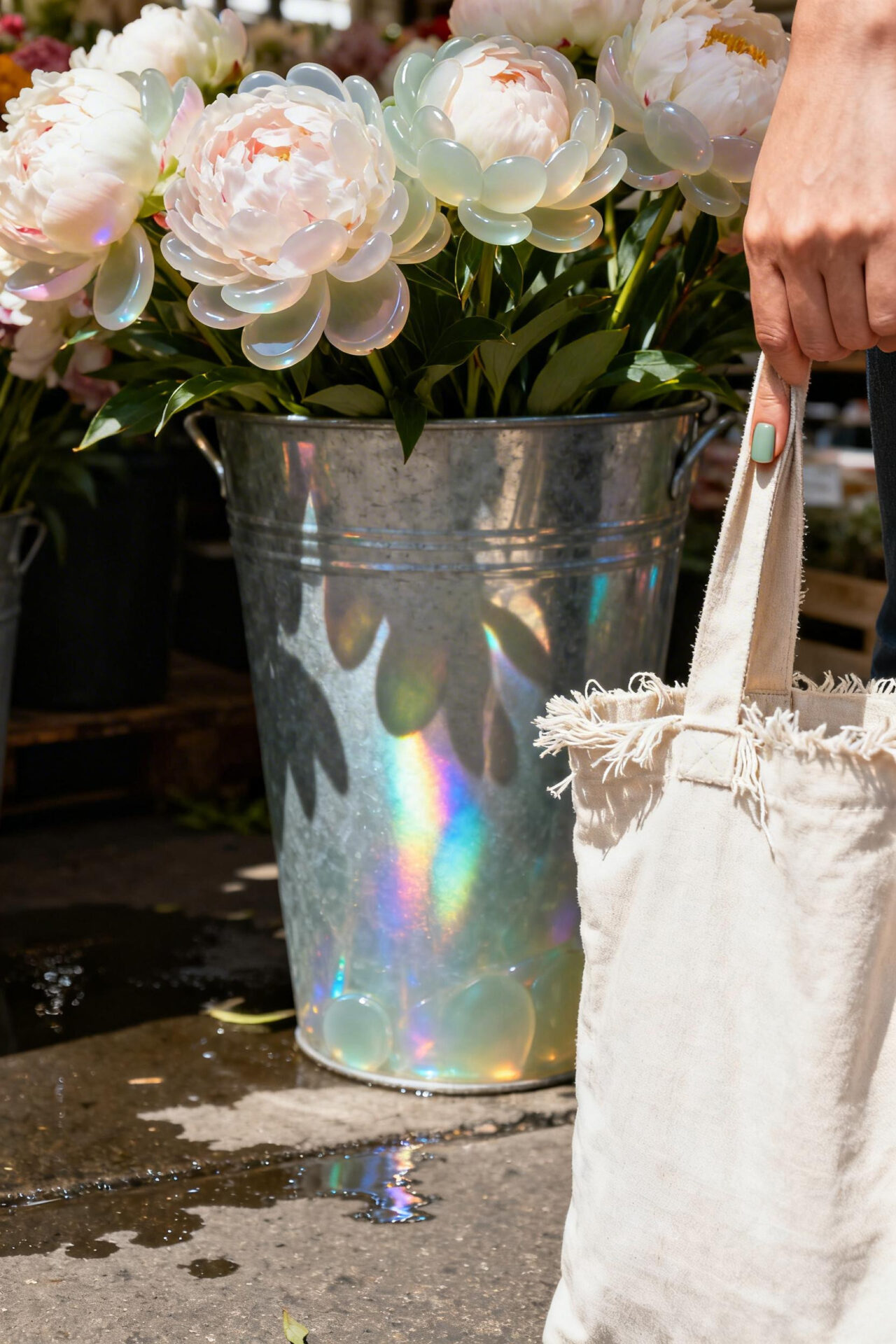 Simple Aura Nails - sage gel squoval