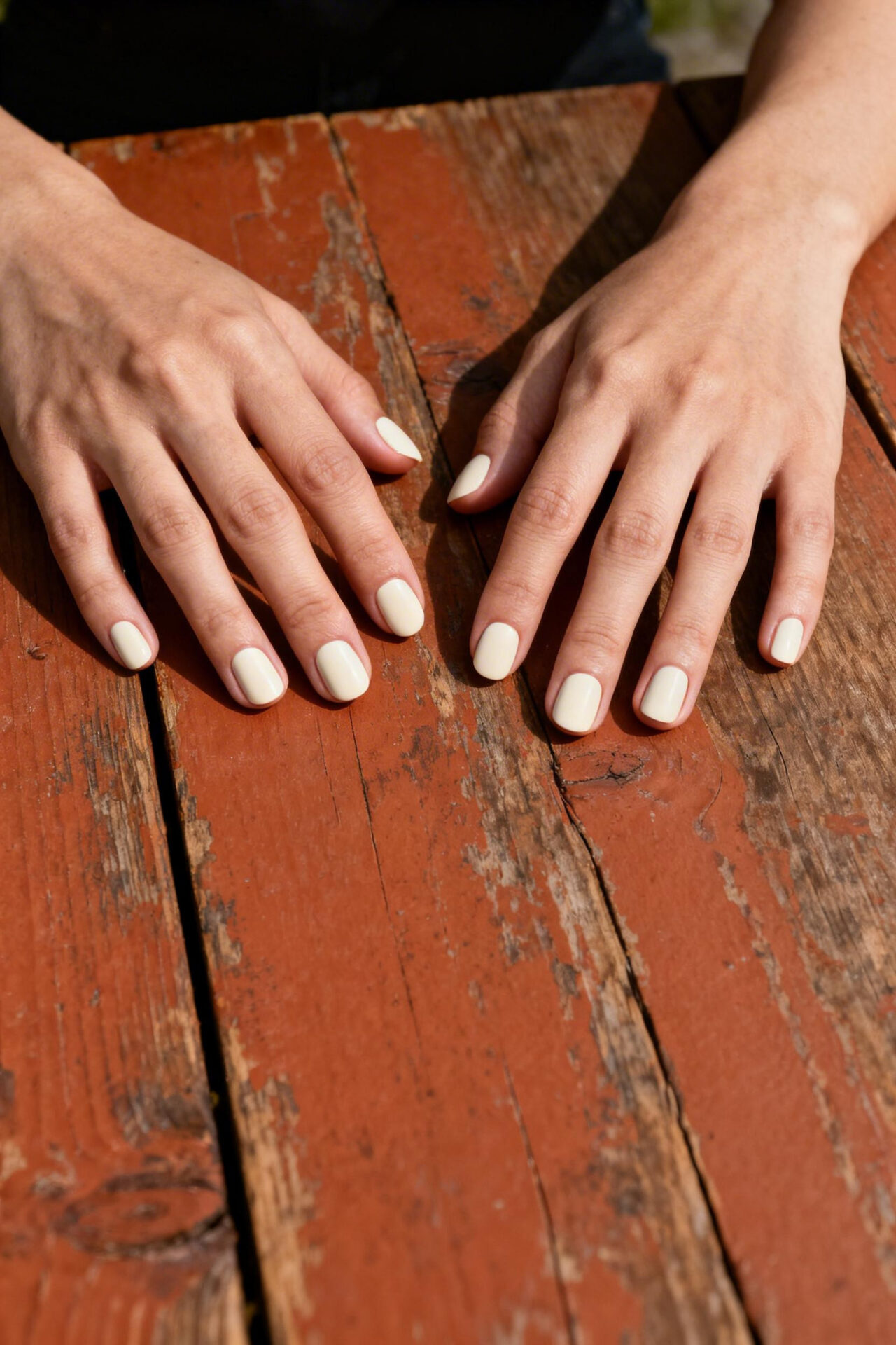 Subtle Nails - ivory cream round
