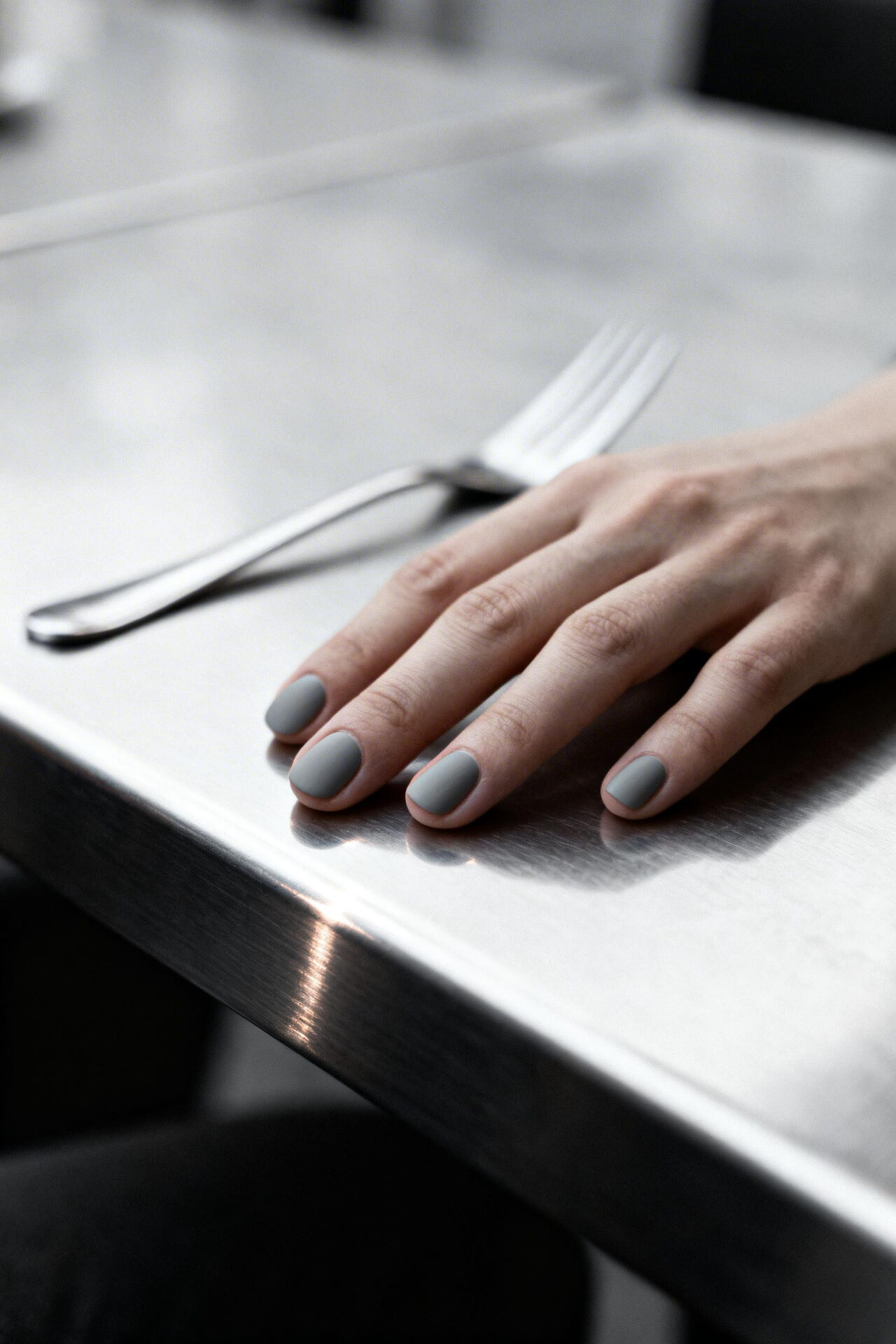 Elegant Nail Ideas - stone grey round